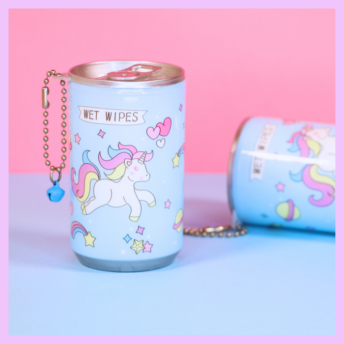 Blue unicorn wet wipes holder for everyday outings