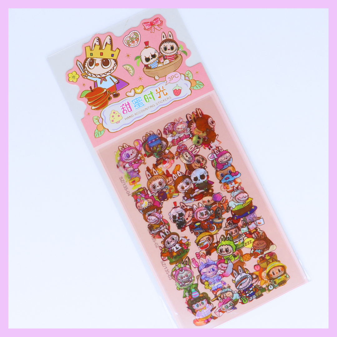 Light orange Labubu stickers