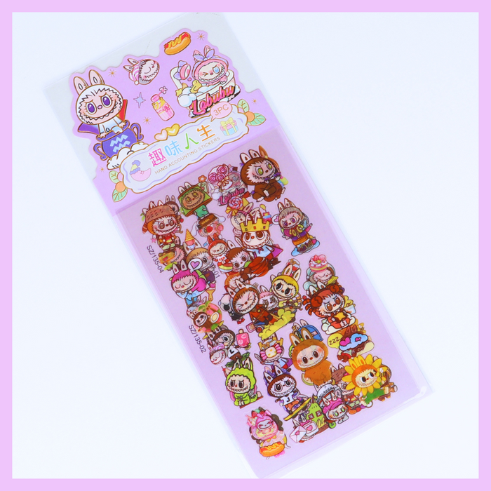Light purple Labubu stickers
