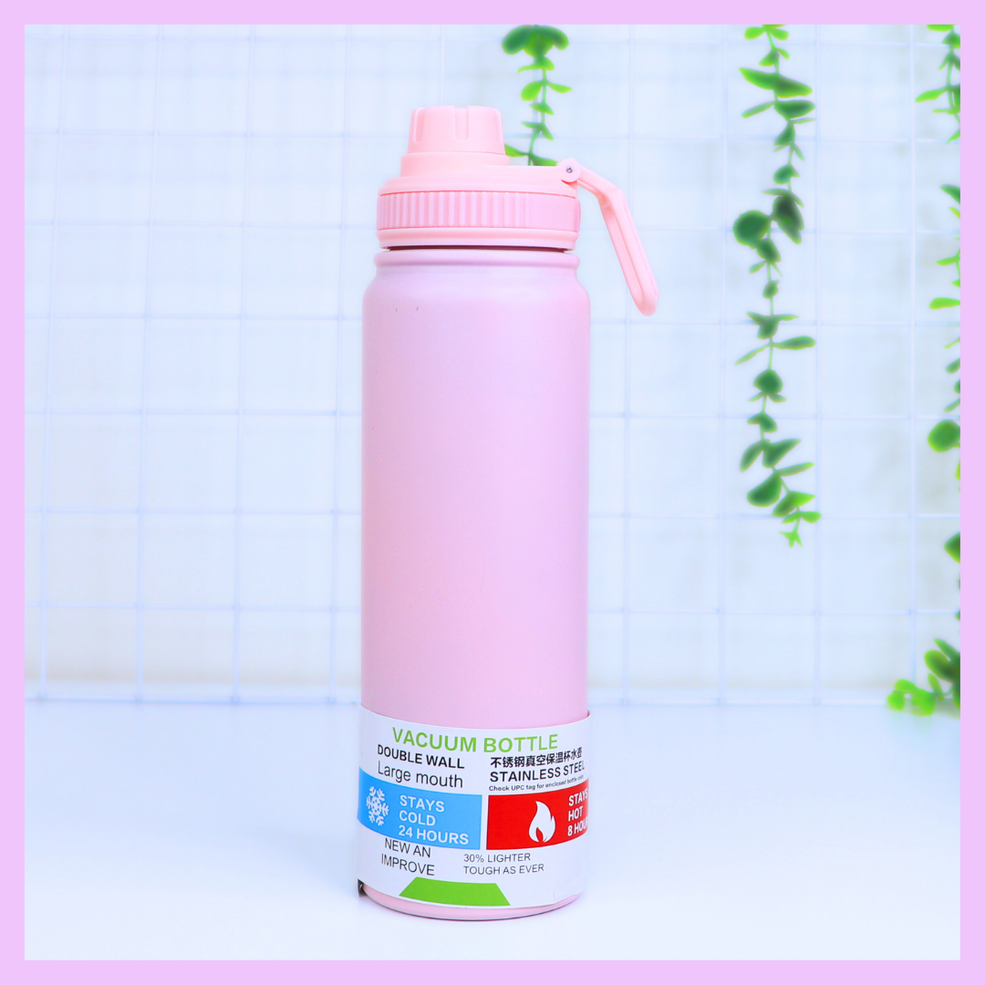 Pink 800 ml sports bottle