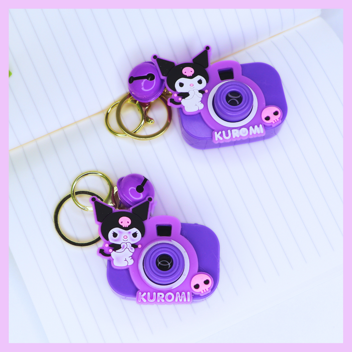 Kuromi camera projector keychain