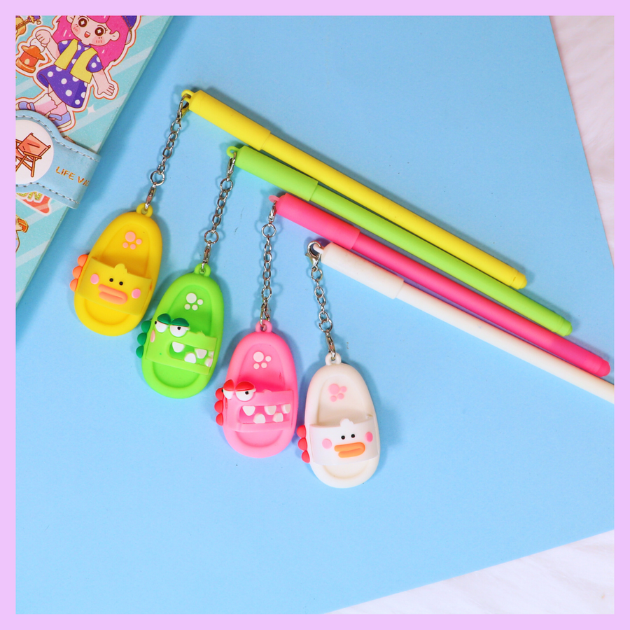 Slipper shaped novelty pen in assorted colors