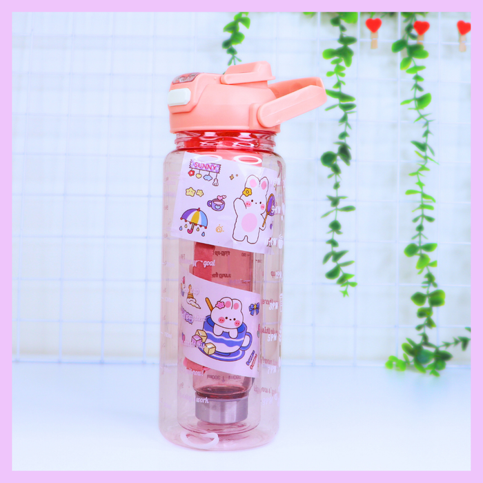Pink motivational water bottle