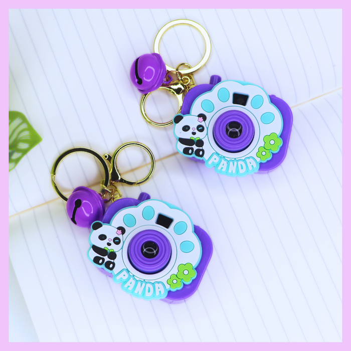 Panda camera projector keychain