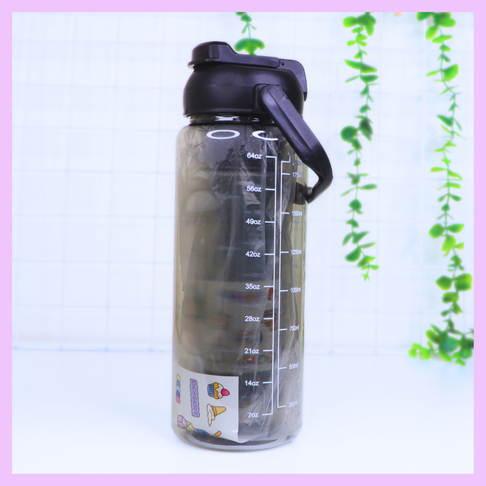 Black motivational water bottle