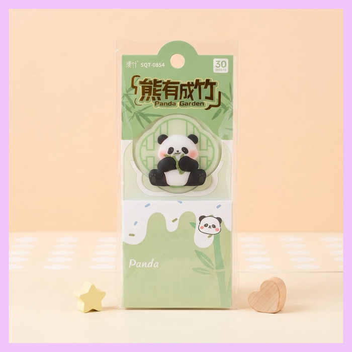 Panda Sticky Notes – Cute Kawaii Panda Memo Pad (30 Sheets)_green