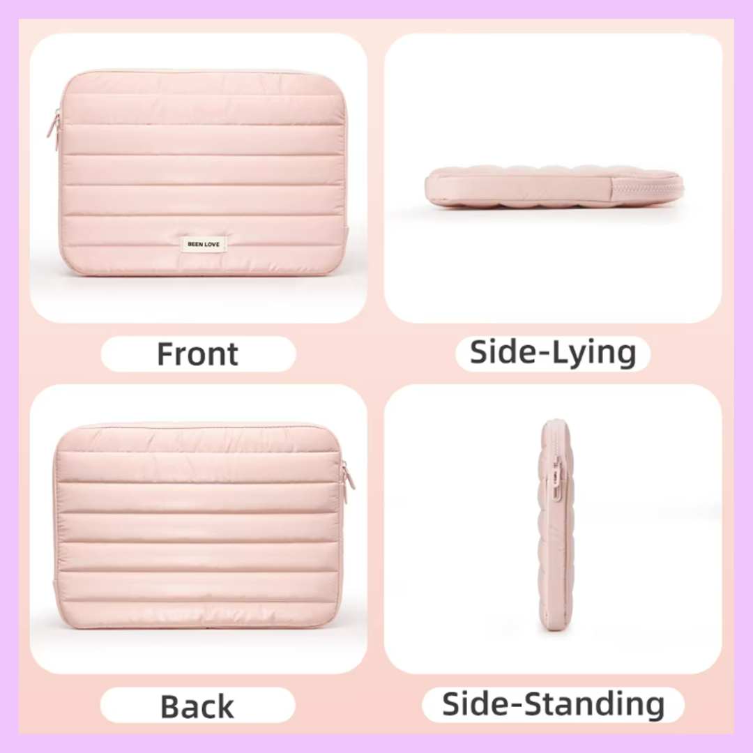 13-14 Inch Waterproof Puffer Laptop Sleeve | Shockproof Protective Laptop Case for MacBook, HP, Dell & Lenovo | Lightweight Quilted Laptop Cover