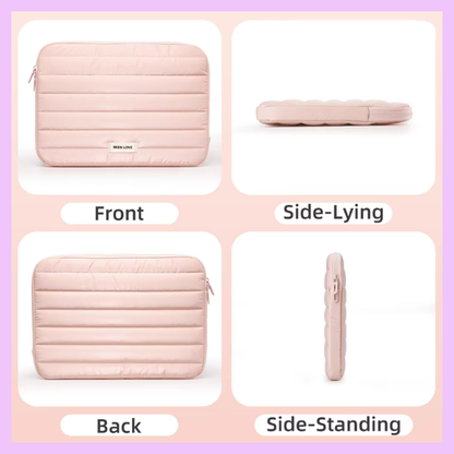 13-14 Inch Waterproof Puffer Laptop Sleeve | Shockproof Protective Laptop Case for MacBook, HP, Dell & Lenovo | Lightweight Quilted Laptop Cover