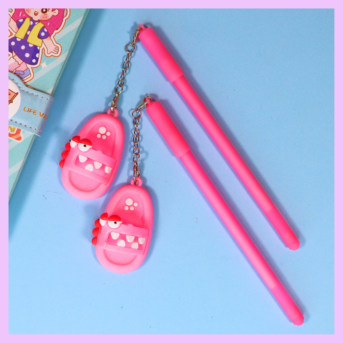 Pink slipper shaped novelty pen