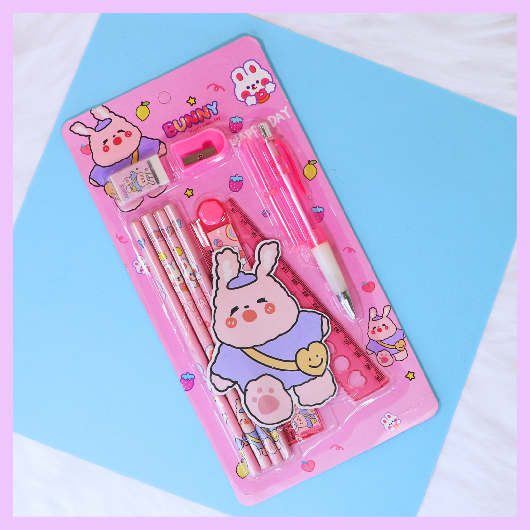Pink 10 in 1 stationery gift set