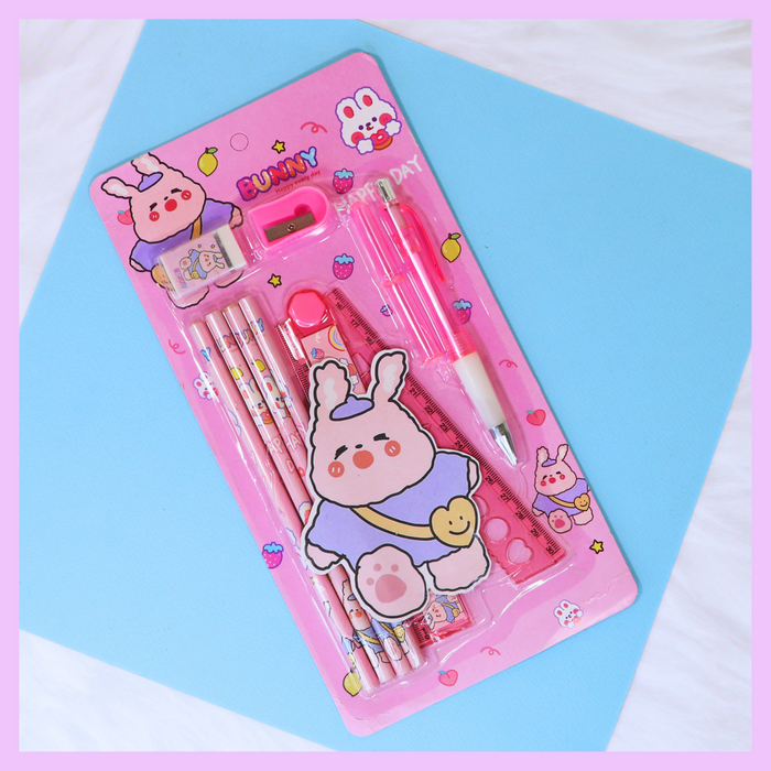 Pink 10 in 1 stationery gift set