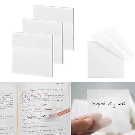 Transparent waterproof sticky notes for study planning and reminders