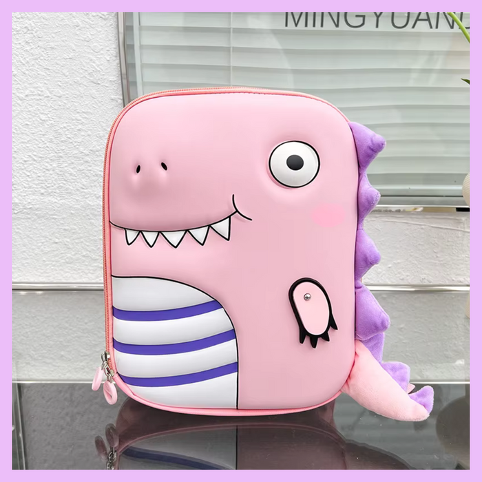 Pink dinosaur teeth hard shell bag