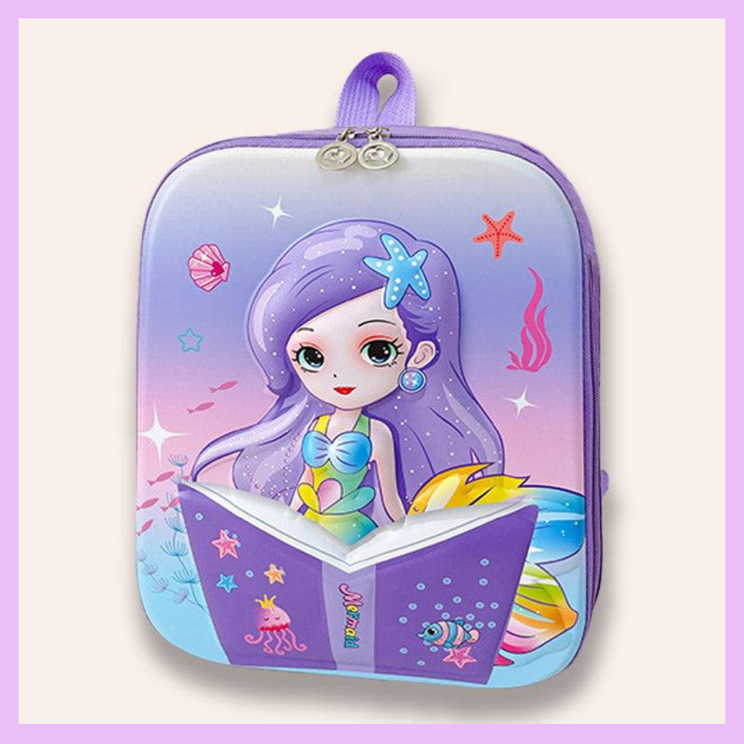 Large mermaid 3D hard shell bag with book design