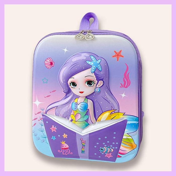 Large mermaid 3D hard shell bag with book design