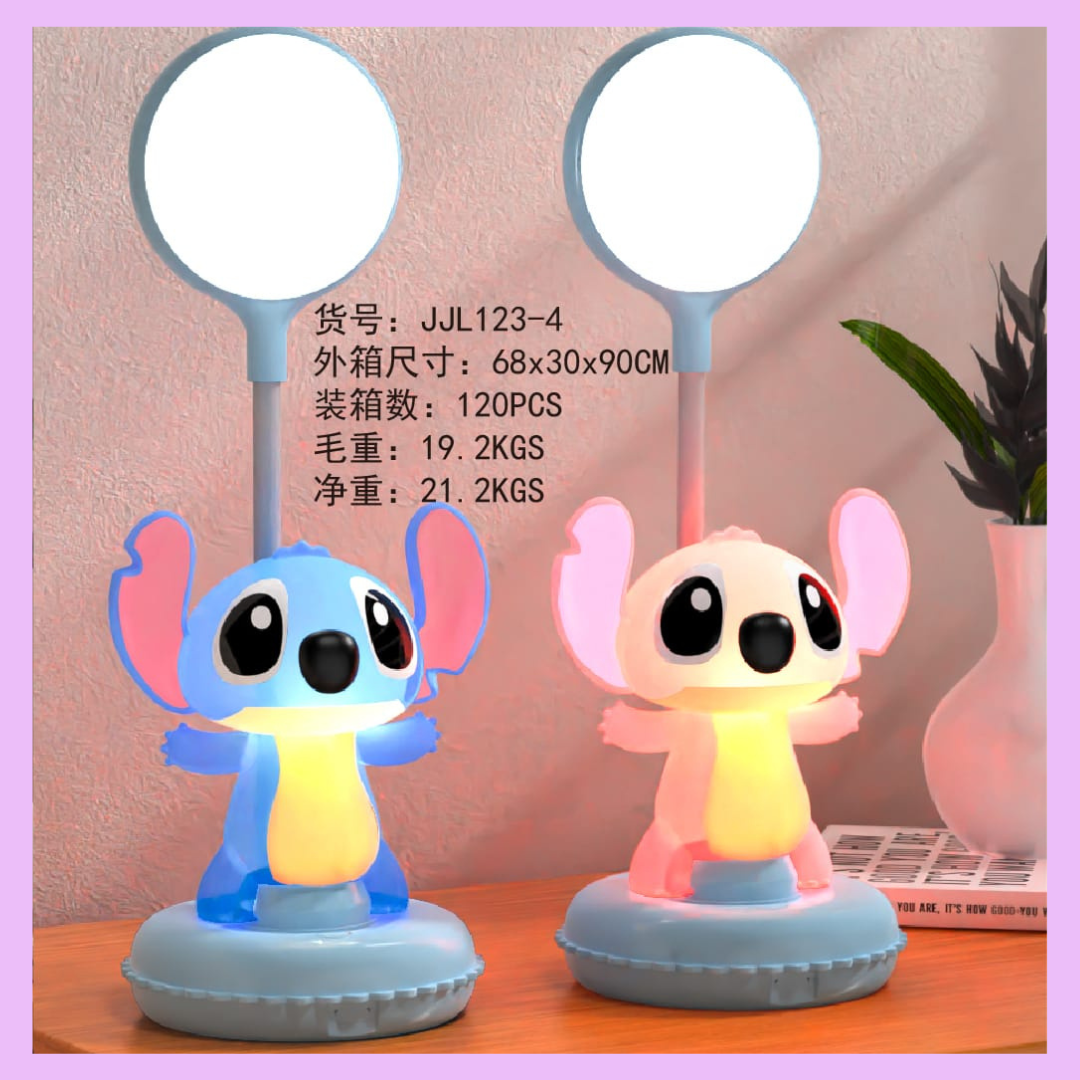 Pink and blue Stitch character lamp