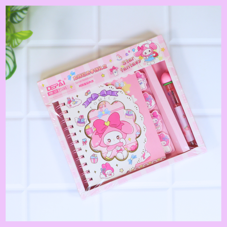 My Melody spiral notebook and pen set