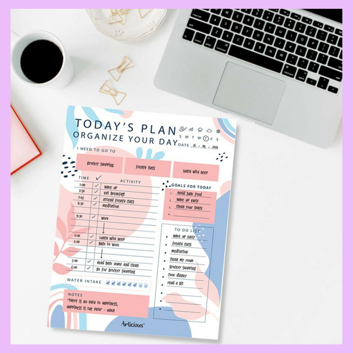 Daily planner cover design for organised daily scheduling