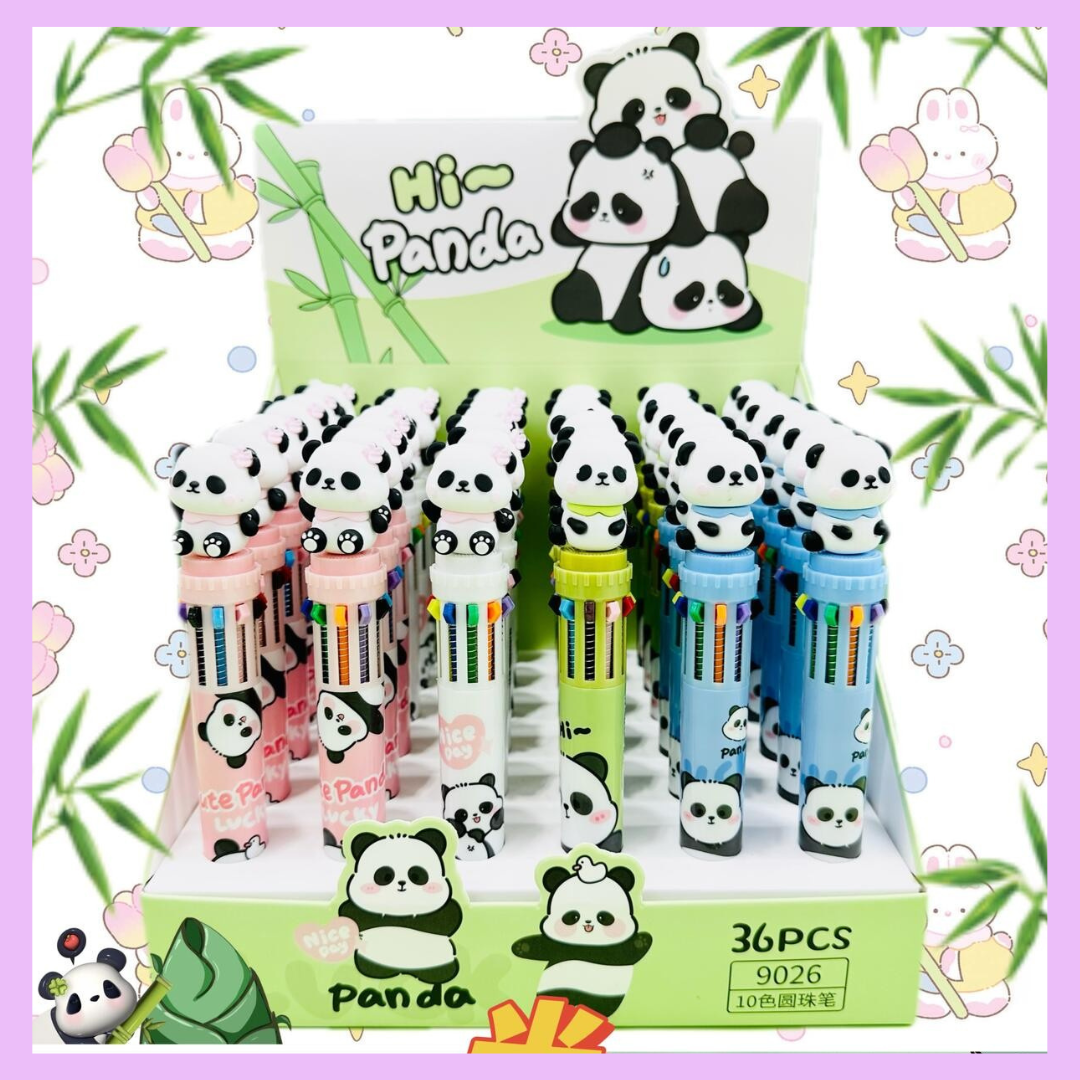Panda Multi color Ball Pen 10 in 1