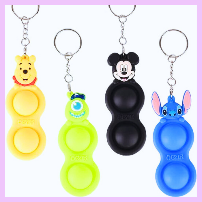 Character silicone pop it key chain