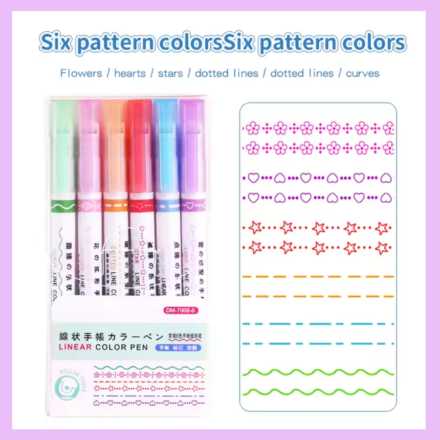 Linear pen set of 6 for everyday writing