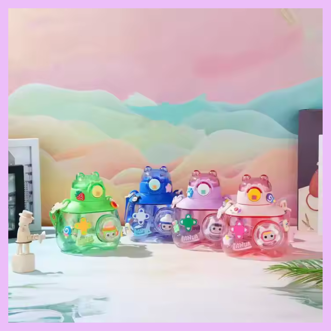 Kids plastic water bottle with stickers