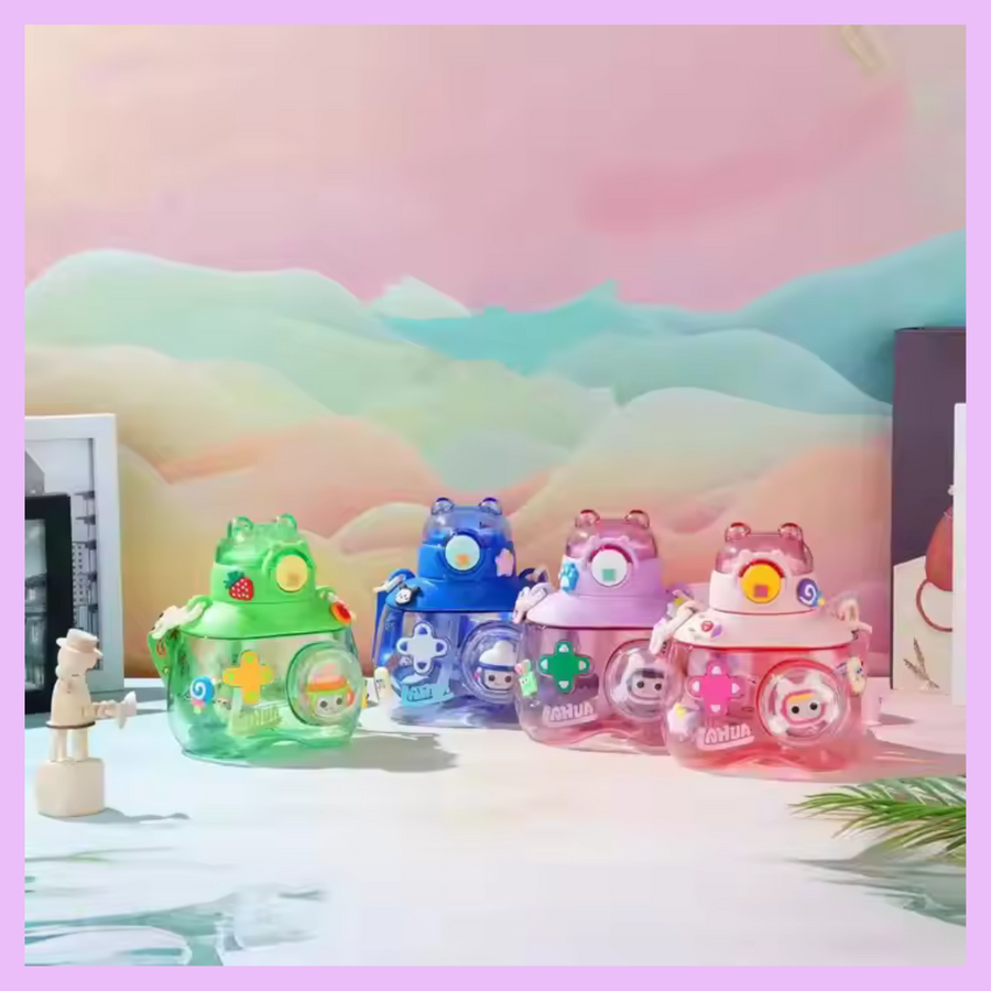 Kids plastic water bottle with stickers