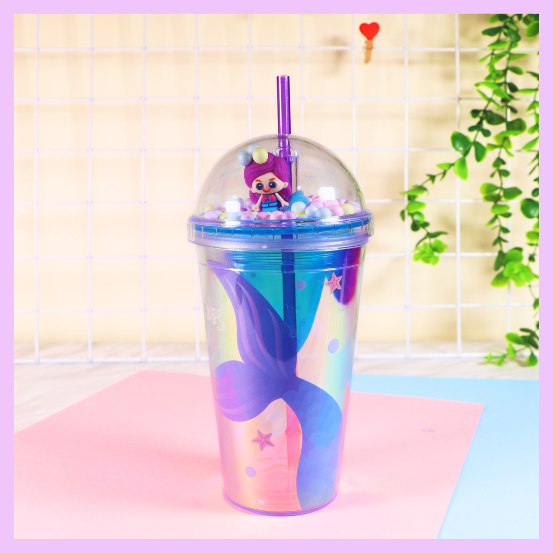 Colourful mermaid themed water bottle