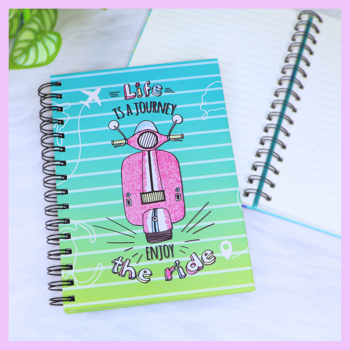 Travel themed A5 spiral diary