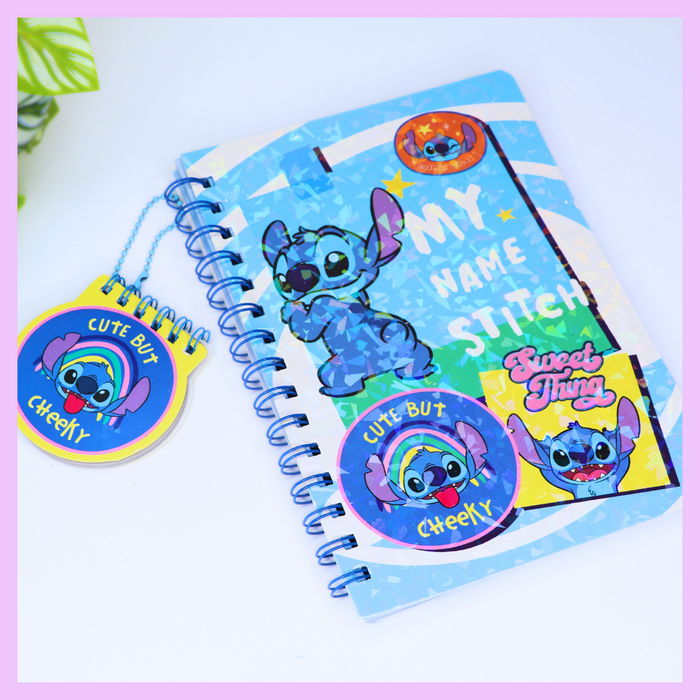 Stitch spiral notebook design