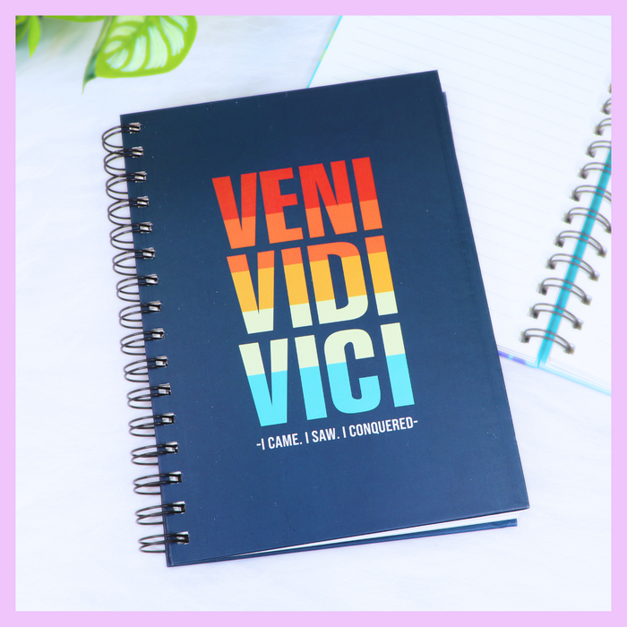 Veni Vedi Vici spiral notebook cover