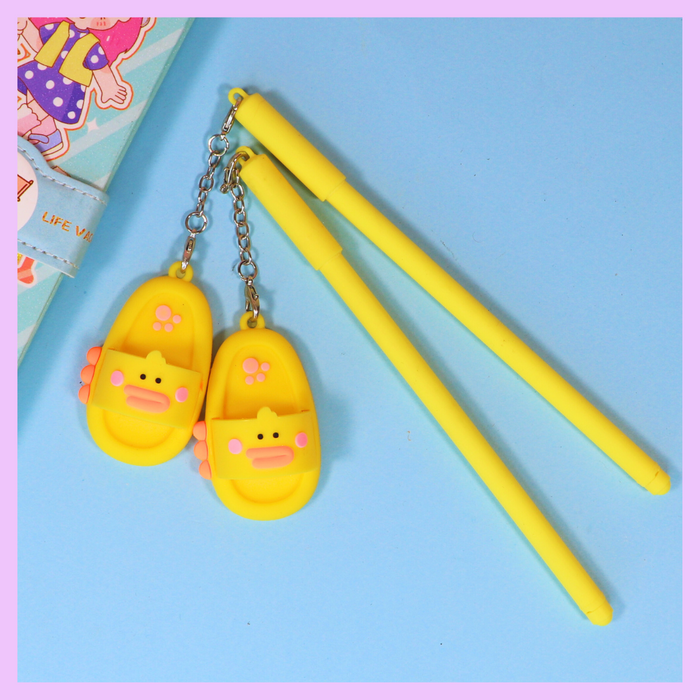 Yellow slipper shaped novelty pen