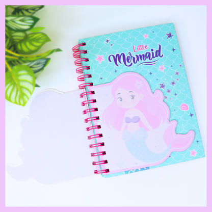 Mermaid spiral diary interior