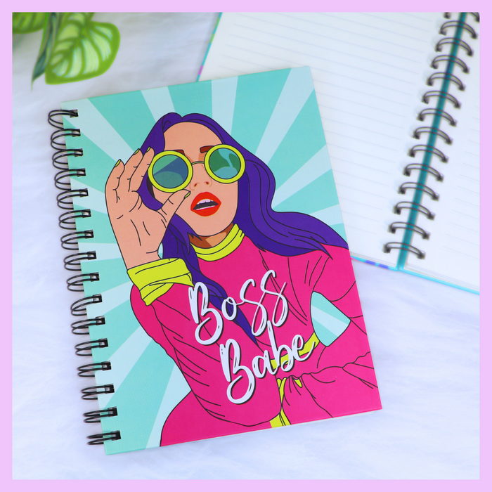 Boss Babe spiral notebook cover
