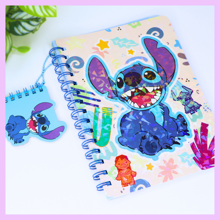 Stitch spiral notebook with mini pad