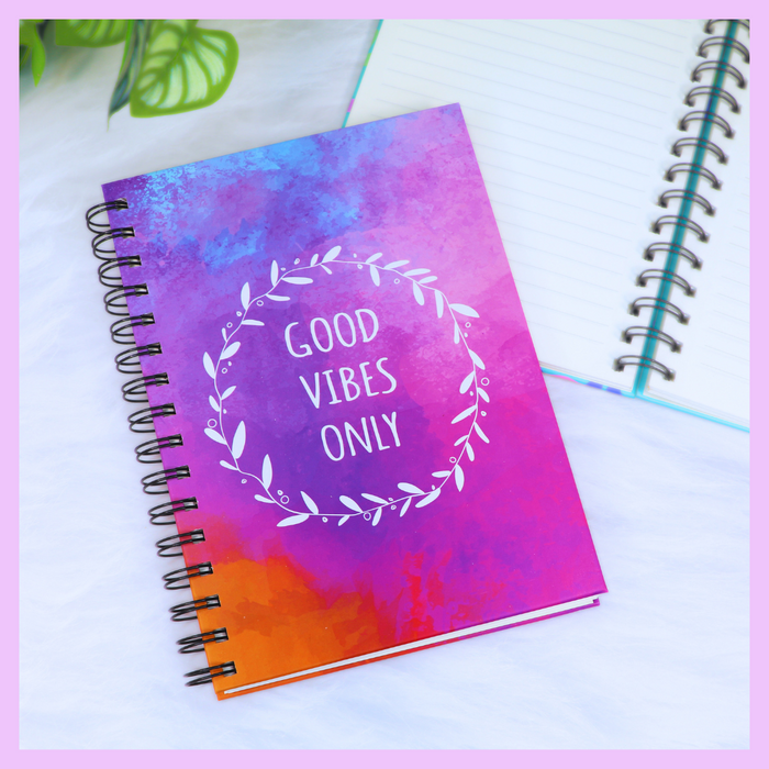 Good Vibes Only spiral notebook