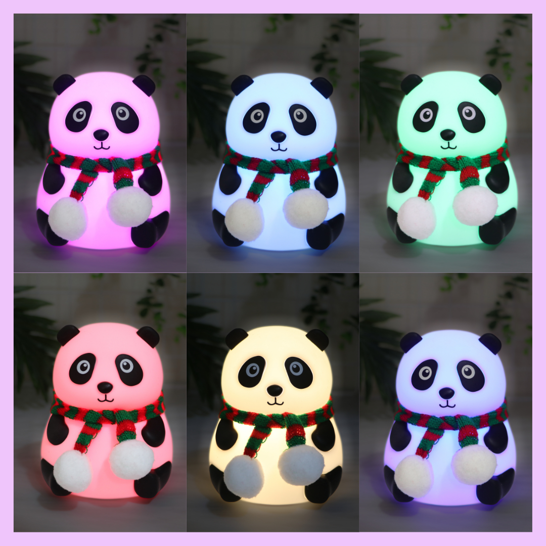 Panda lamp with colour-changing light