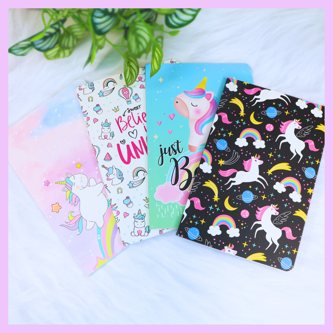 Quirky Print Slim Diary -Unicorn Theme
