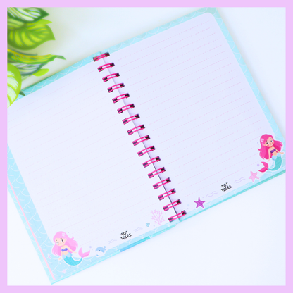 A5 spiral two-layer mermaid diary page detail