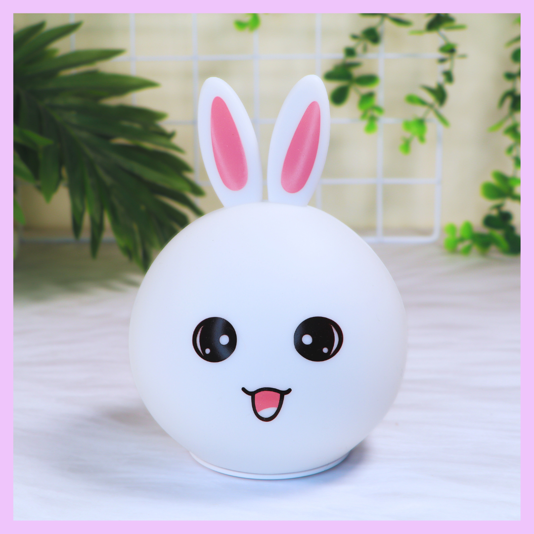 Soft silicone rabbit touch lamp