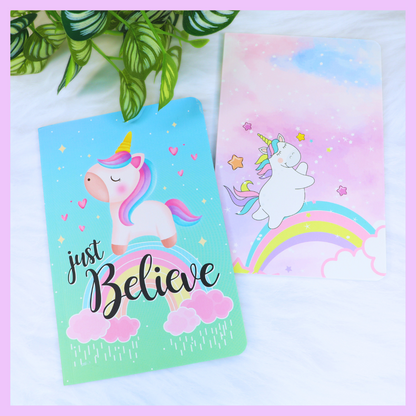 Quirky Print Slim Diary -Unicorn Theme