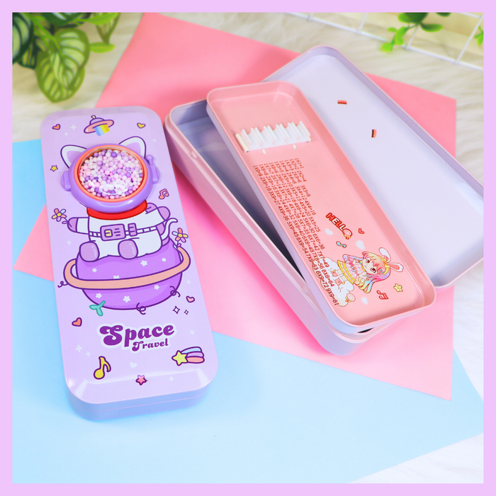 Space travel tin pencil case alternate view
