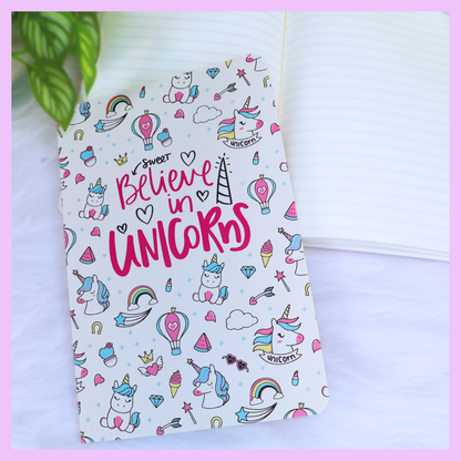 Quirky Print Slim Diary -Unicorn Theme