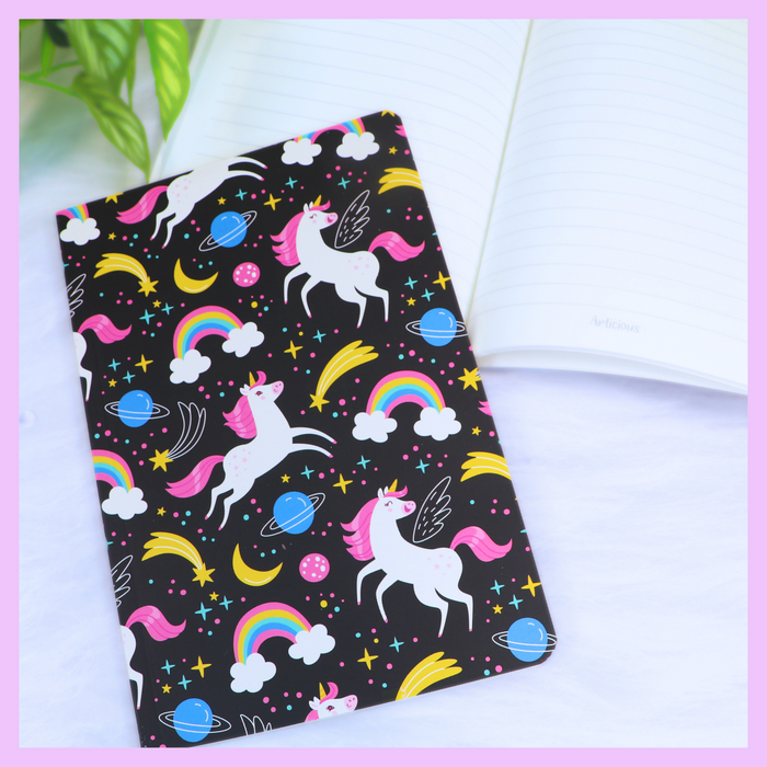 Unicorn theme slim diary unicorn design