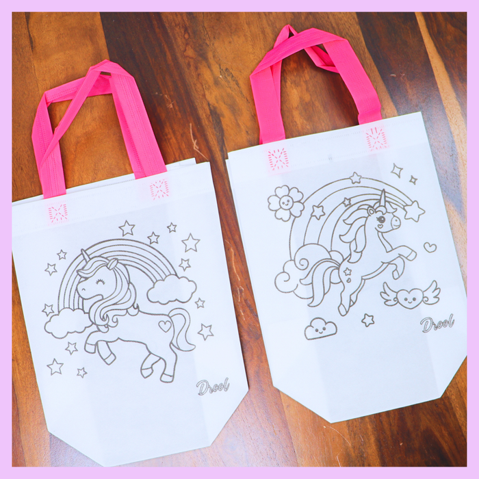 Unicorn pink colouring return gift bag