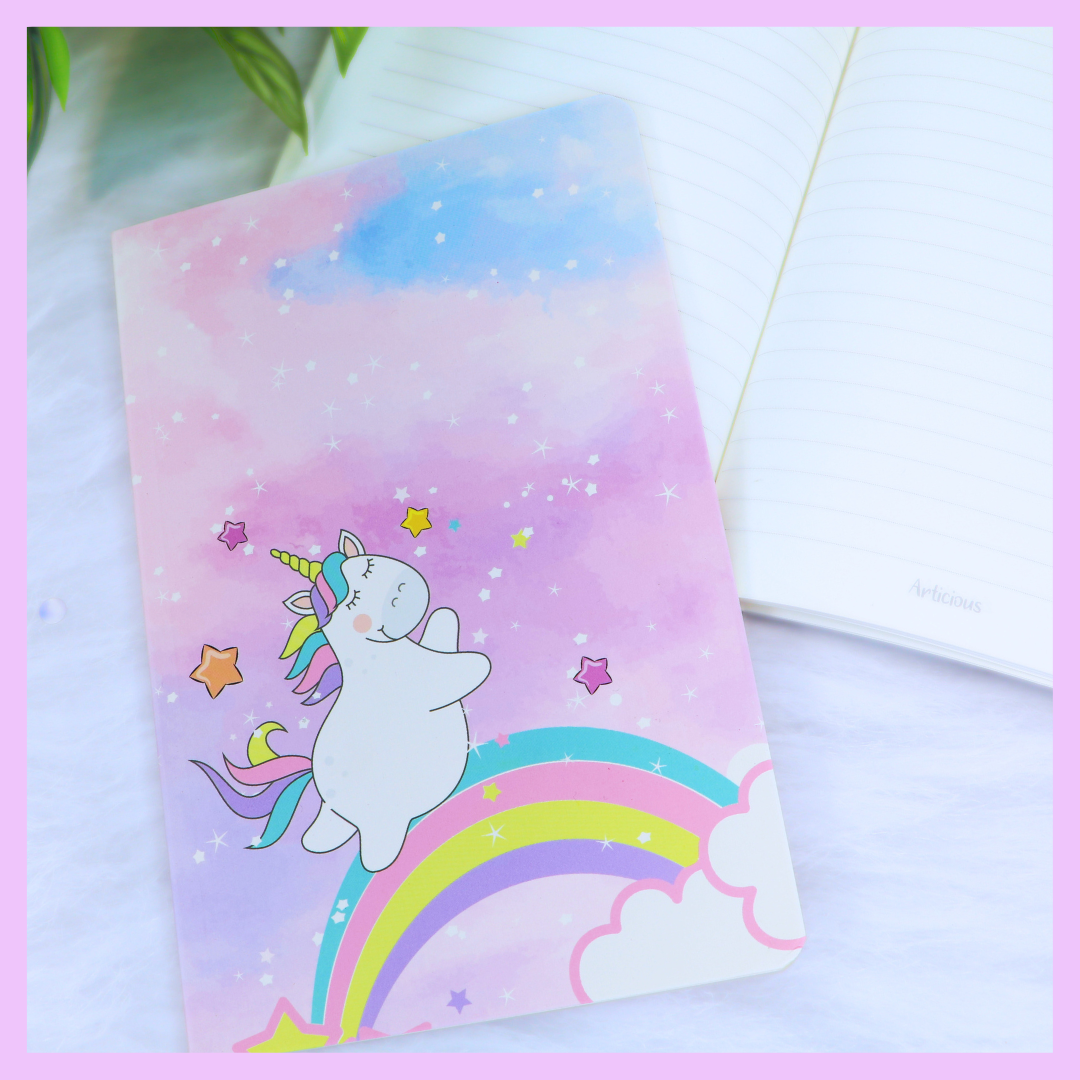 Unicorn theme slim diary alternate unicorn design