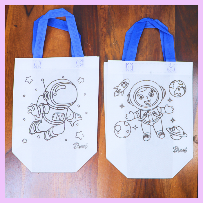 Space blue colouring return gift bag