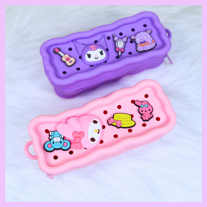 Croc inspired silicone pencil pouch alternate view