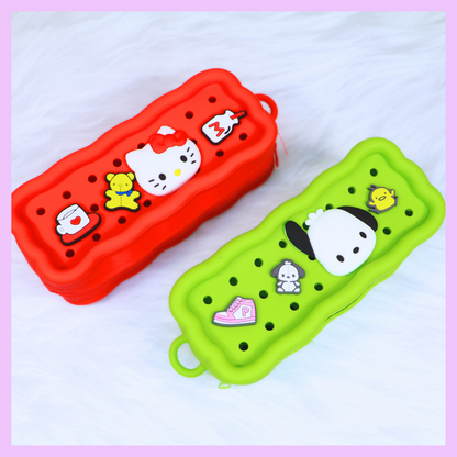 Silicone Pencil Pouch Croc Inspired
