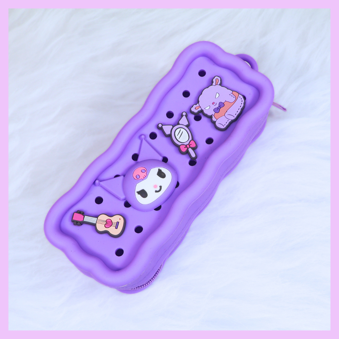 Silicone Pencil Pouch Croc Inspired